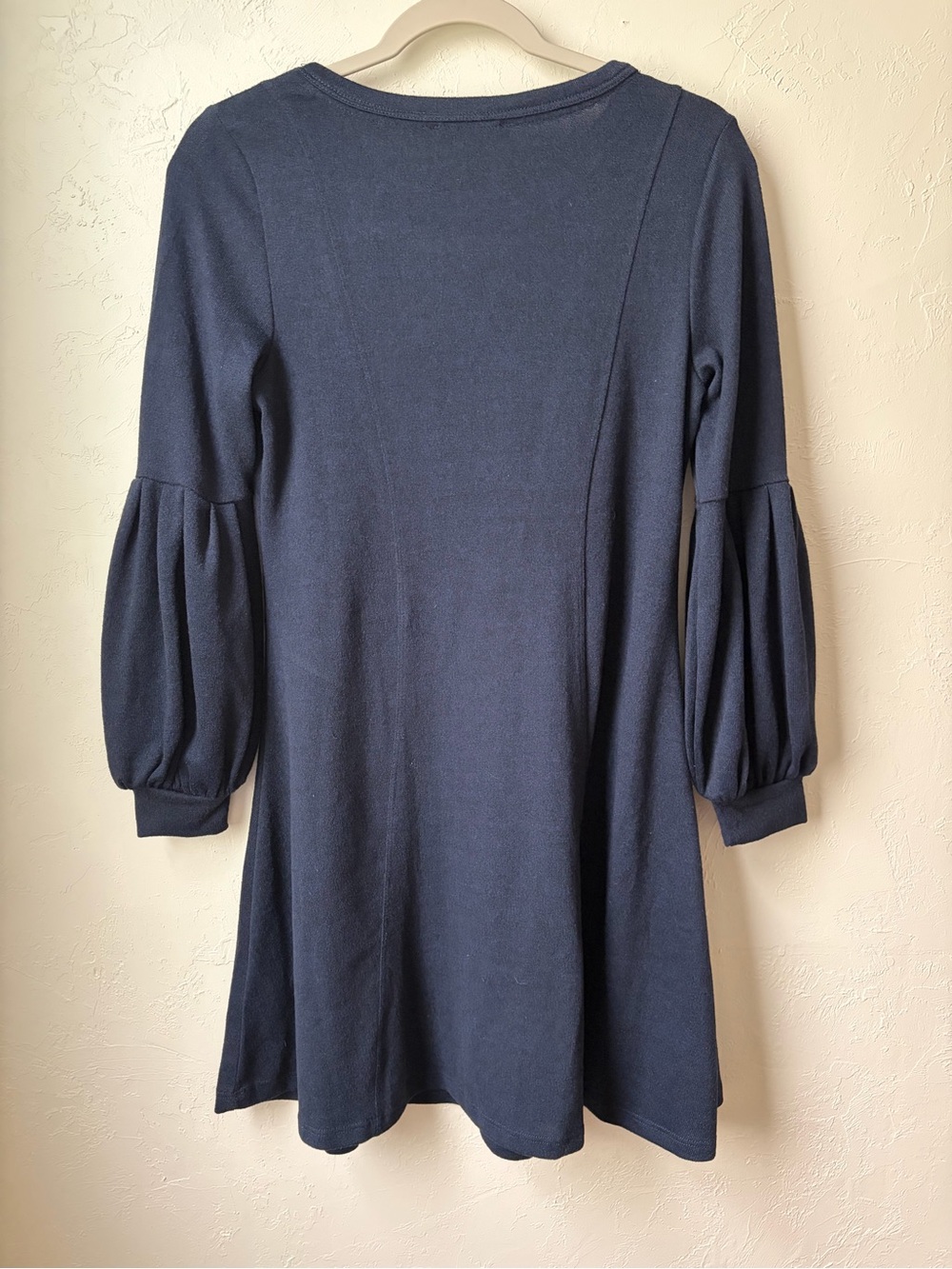 Spense Navy Studded Puff Sleeve Swing Dress Petite PS - Picture 6 of 7